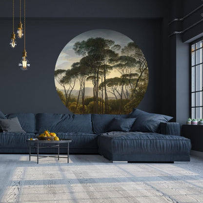 WallArt Wallpaper Circle Umbrella Pines in Italy 190 cm