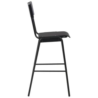 Bar Chairs 6 pcs Black Solid Plywood Steel