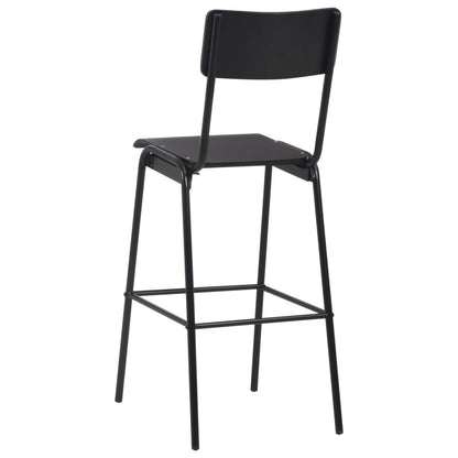 Bar Chairs 6 pcs Black Solid Plywood Steel