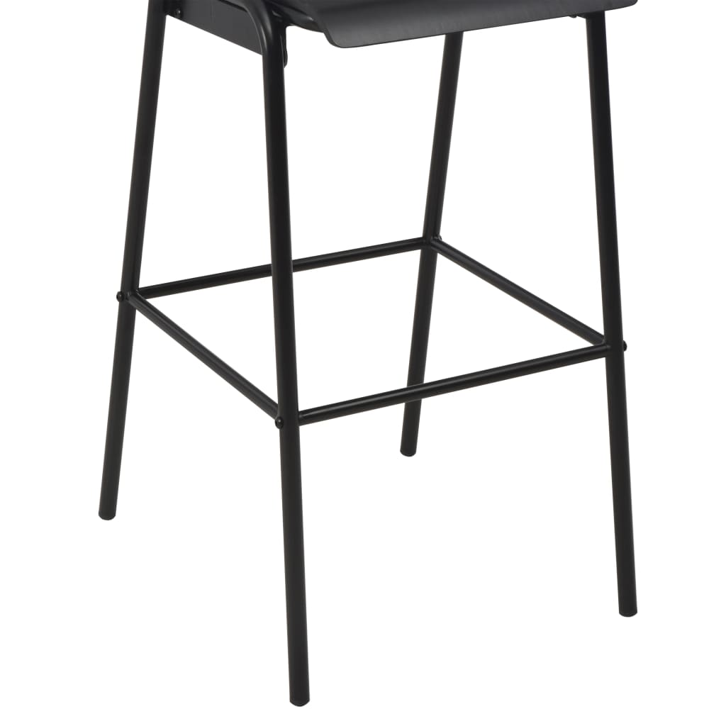 Bar Chairs 6 pcs Black Solid Plywood Steel