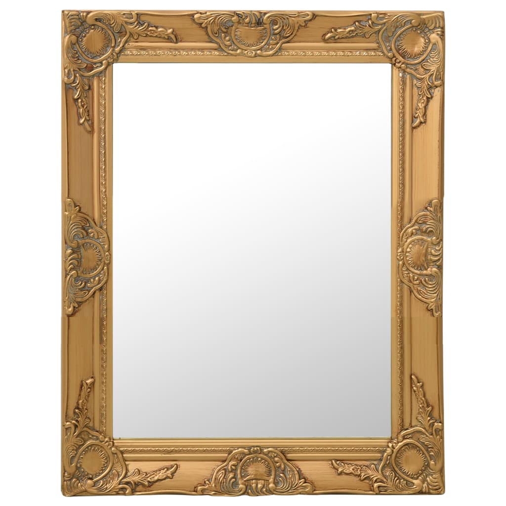 Wall Mirror Baroque Style 50x60 cm Gold