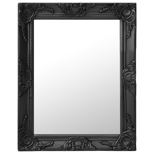 Wall Mirror Baroque Style 50x60 cm Black