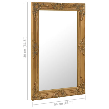 Wall Mirror Baroque Style 50x80 cm Gold