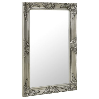 Wall Mirror Baroque Style 50x80 cm Silver