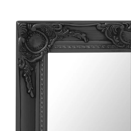 Wall Mirror Baroque Style 50x80 cm Black