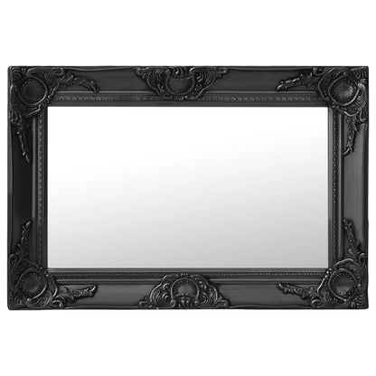 Wall Mirror Baroque Style 60x40 cm Black