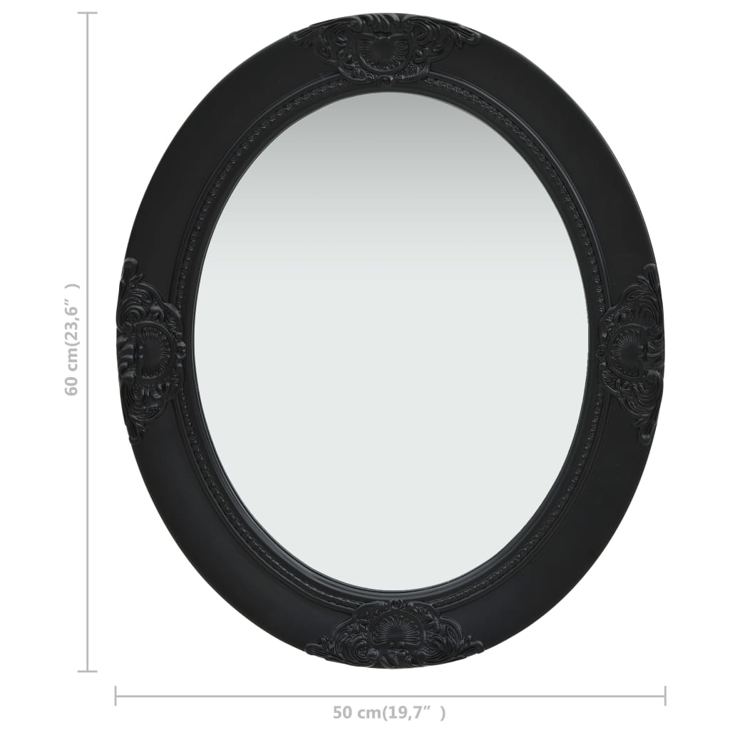 Wall Mirror Baroque Style 50x60 cm Black