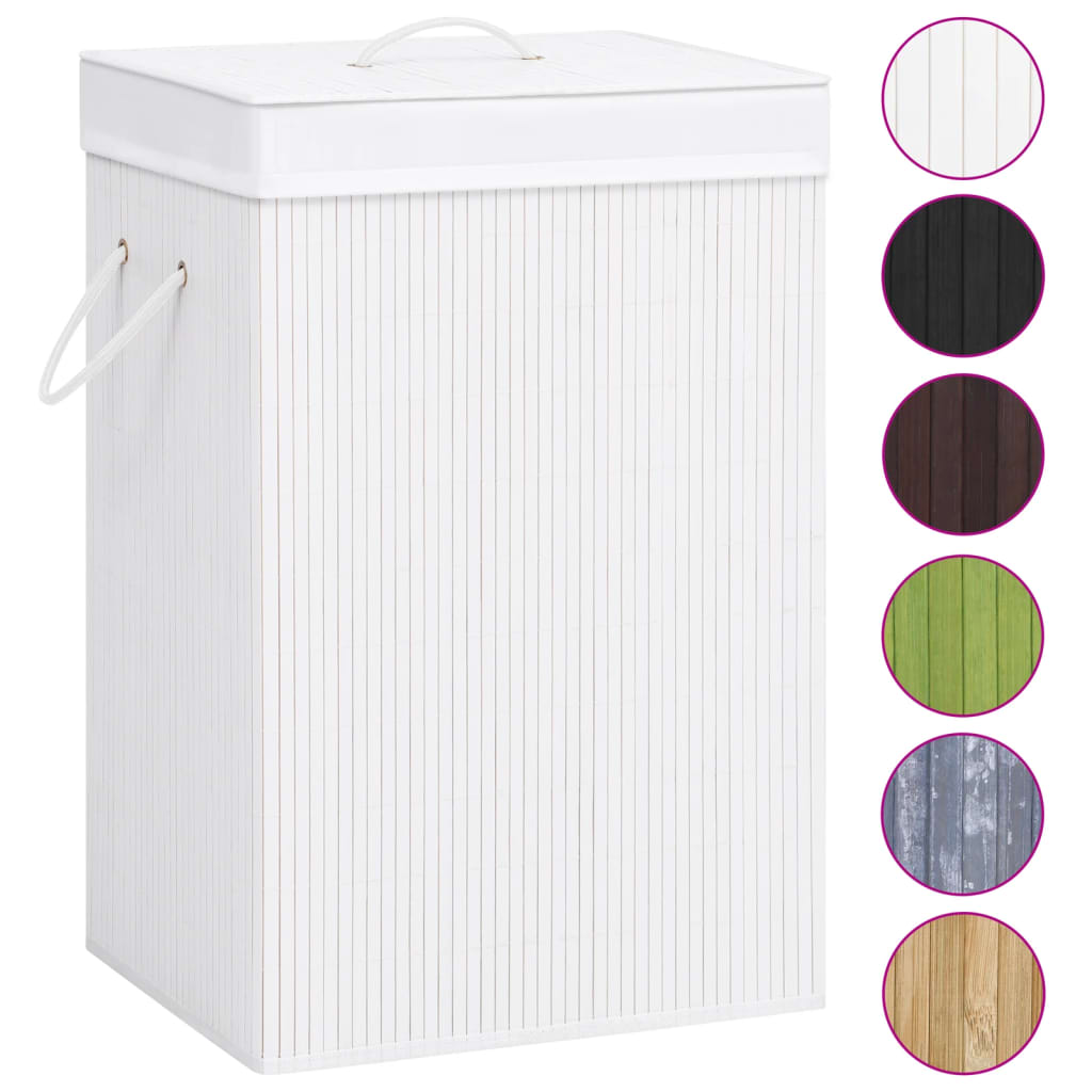 Bamboo Laundry Basket White