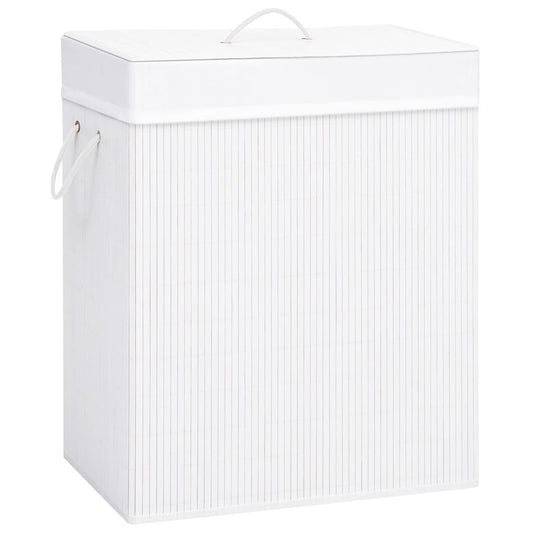 Bamboo Laundry Basket White 83 L