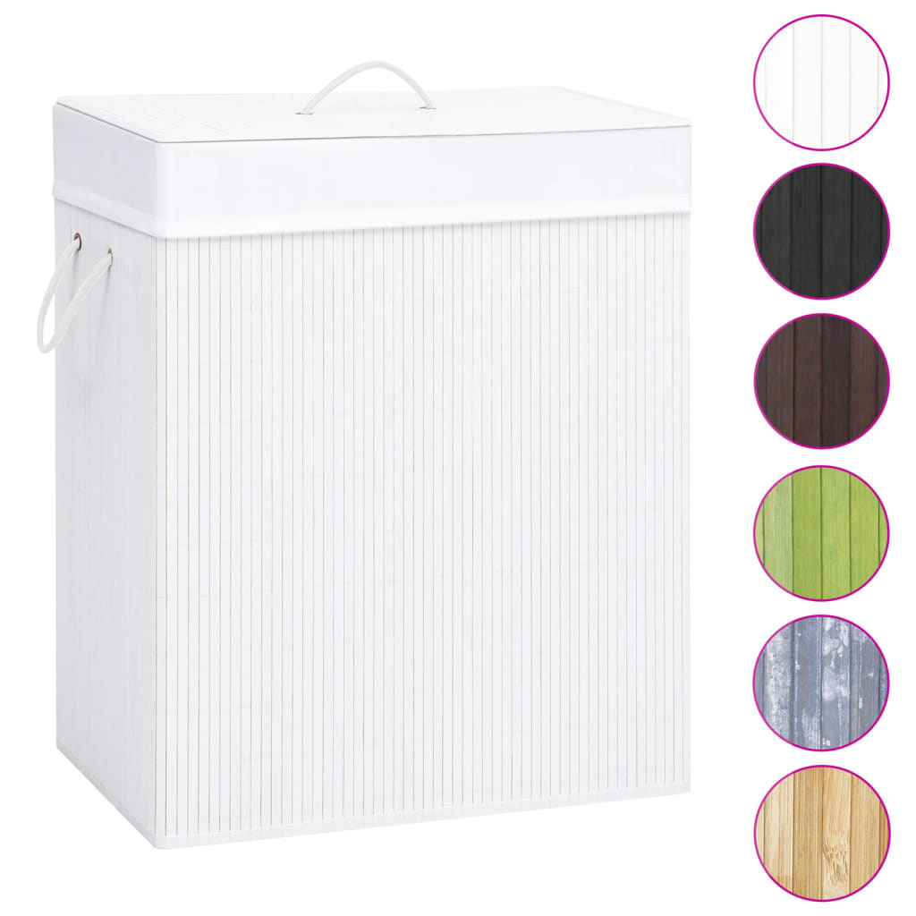 Bamboo Laundry Basket White 83 L