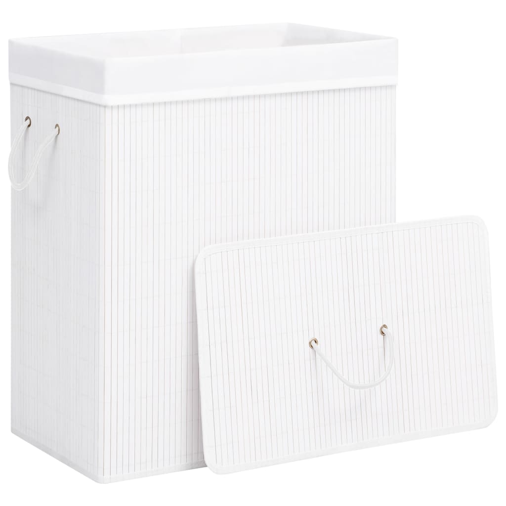 Bamboo Laundry Basket White 83 L