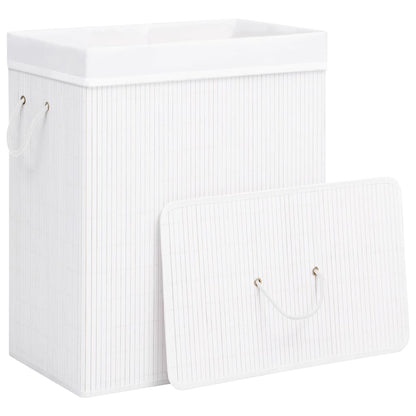 Bamboo Laundry Basket White 83 L