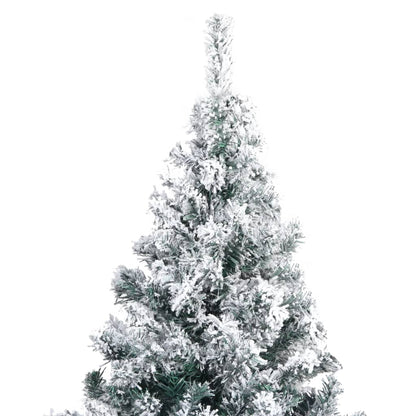 Artificial Christmas Tree with Flocked Snow Green 240 cm PVC