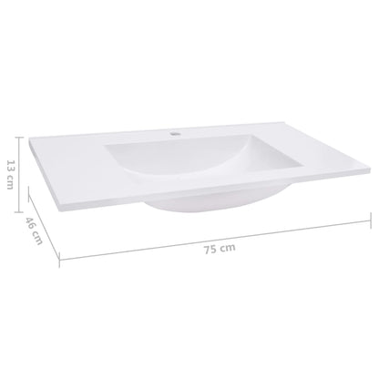 Built-in Wash Basin 750x460x130 mm SMC White