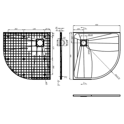 Shower Tray SMC White 90x90 cm