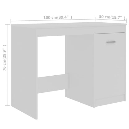 Desk White 140x50x76 cm Engineered Wood