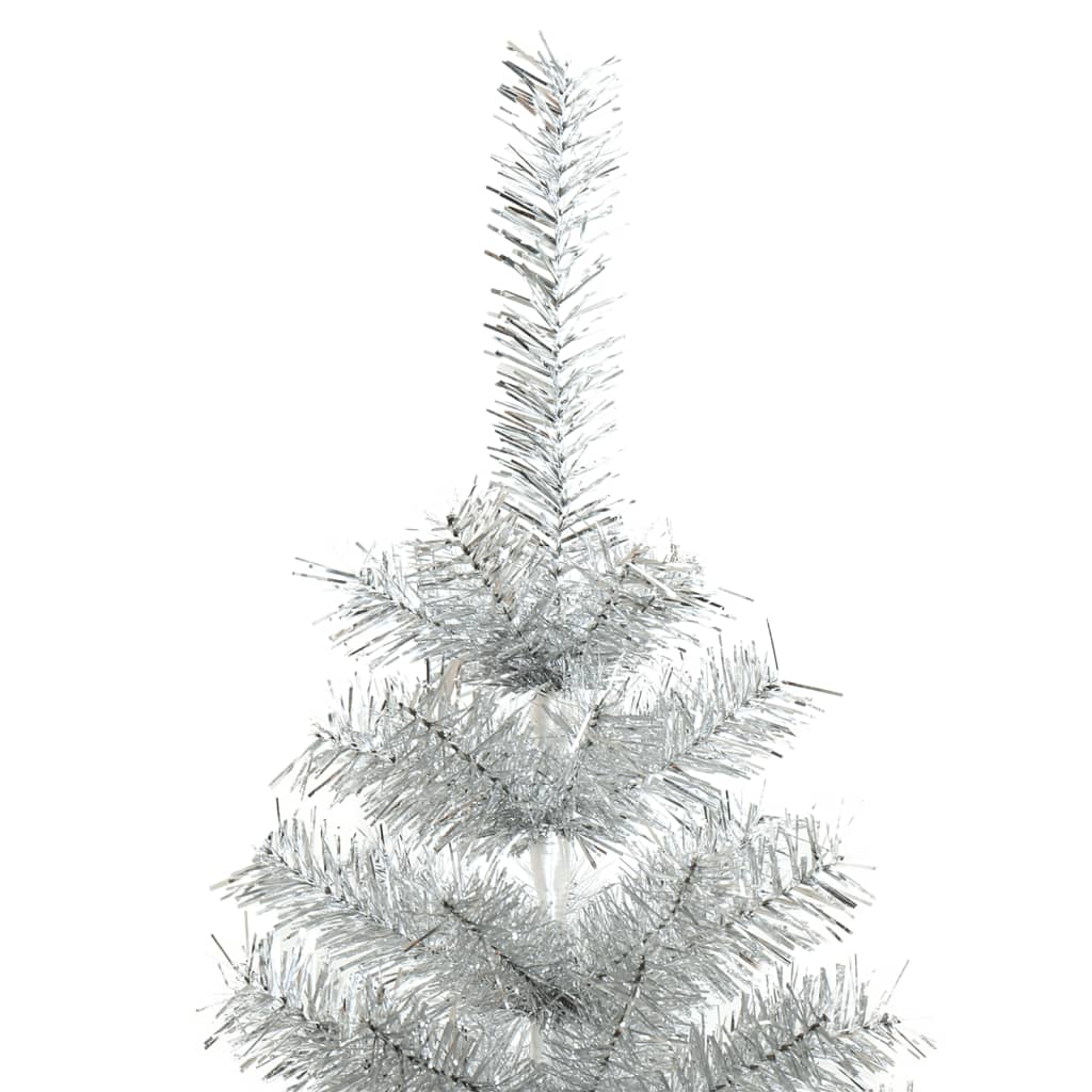 Artificial Christmas Tree with Stand Silver 210 cm PET