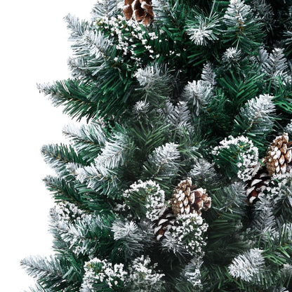 Artificial Christmas Tree with Pine Cones and White Snow 150 cm