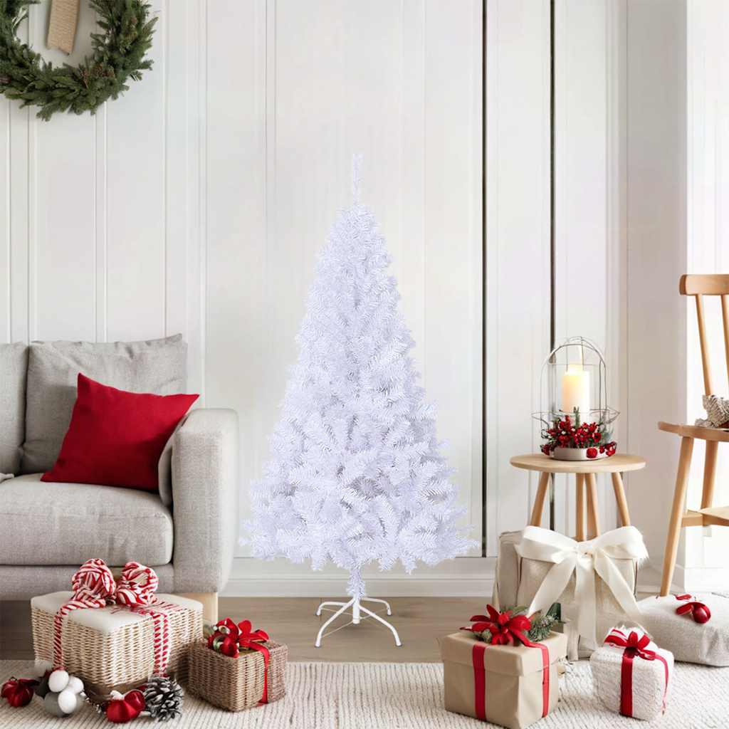 Artificial Christmas Tree with Thick Branches White 150 cm PVC