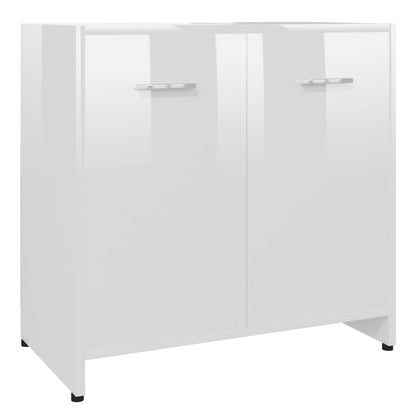 Bathroom Cabinet High Gloss White 60x33x61 cm Engineered Wood