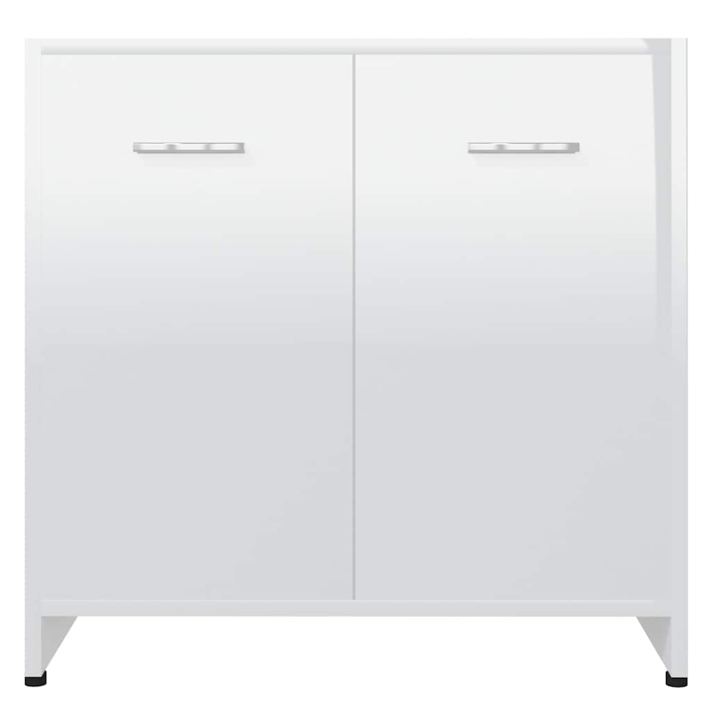 Bathroom Cabinet High Gloss White 60x33x61 cm Engineered Wood