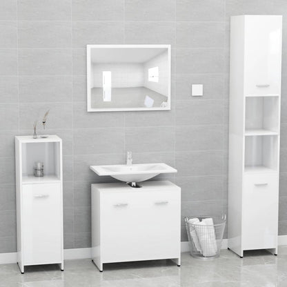 Bathroom Cabinet High Gloss White 60x33x61 cm Engineered Wood