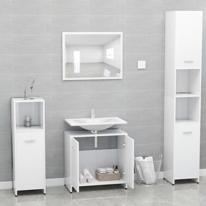 Bathroom Furniture Set White Engineered Wood