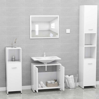 Bathroom Furniture Set White Engineered Wood