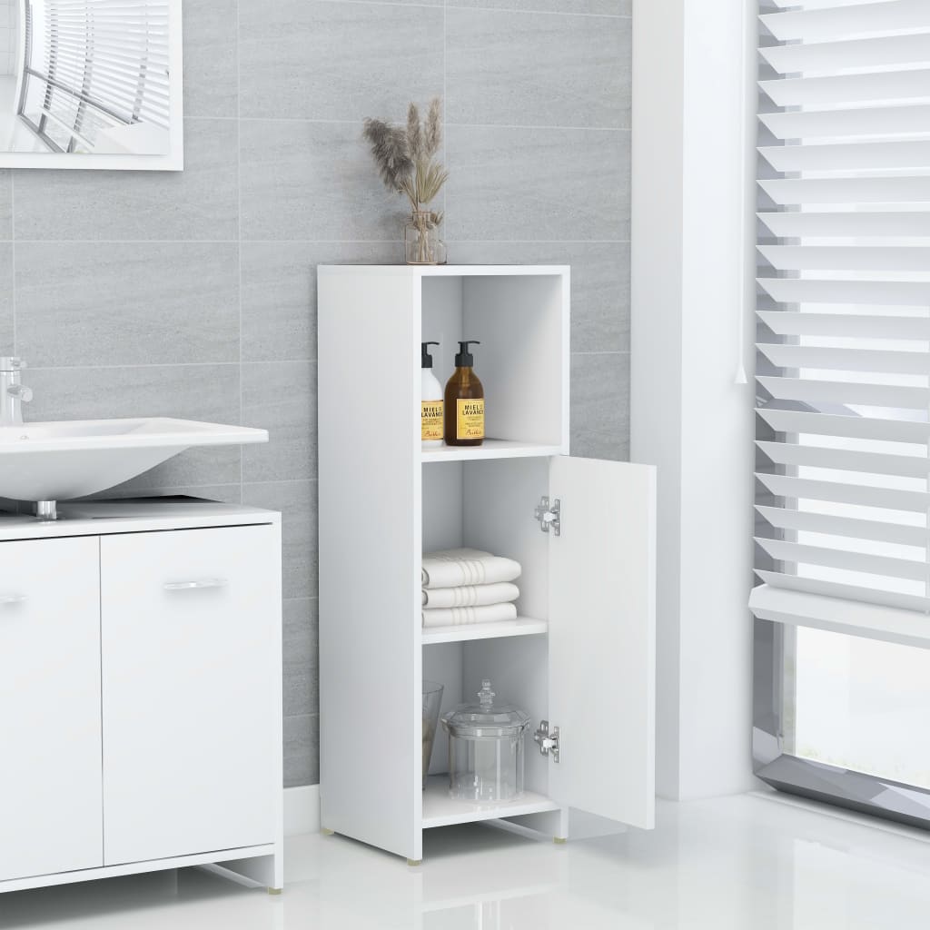 Bathroom Cabinet White 30x30x95 cm Engineered Wood