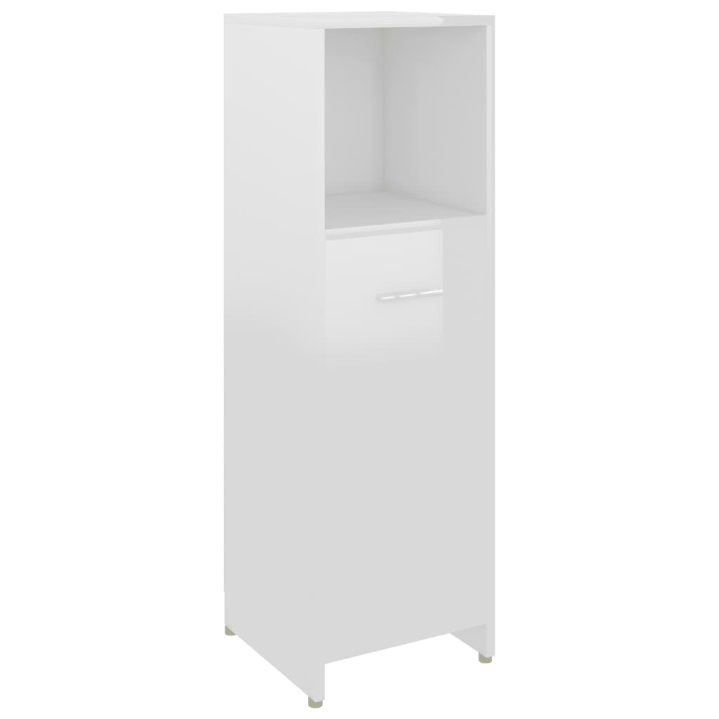 Bathroom Cabinet High Gloss White 30x30x95 cm Engineered Wood