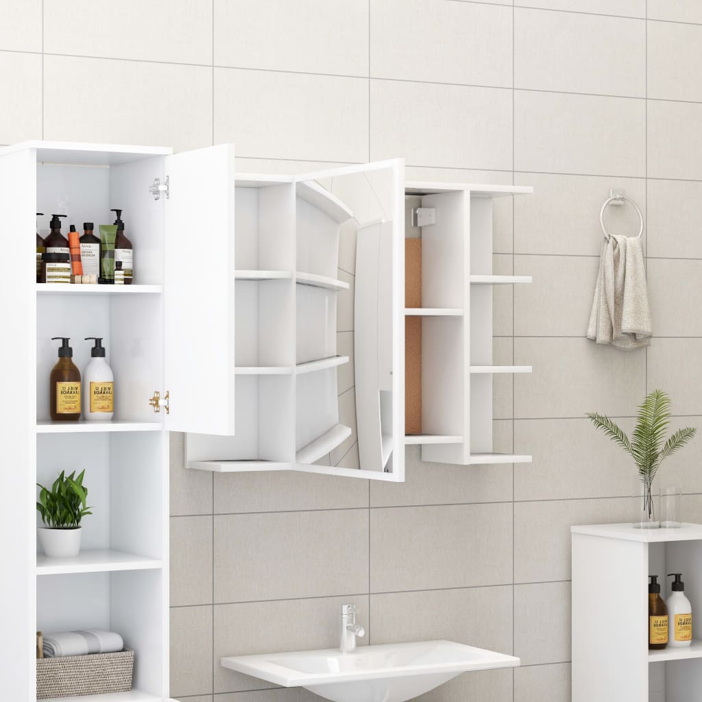 Bathroom Mirror Cabinet White 80x20.5x64 cm Engineered Wood