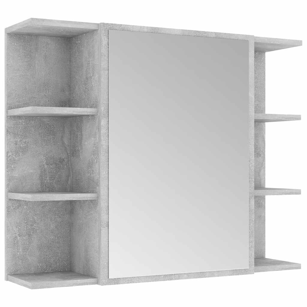 Bathroom Mirror Cabinet Concrete Grey 80x20.5x64 cm Engineered Wood