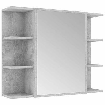 Bathroom Mirror Cabinet Concrete Grey 80x20.5x64 cm Engineered Wood