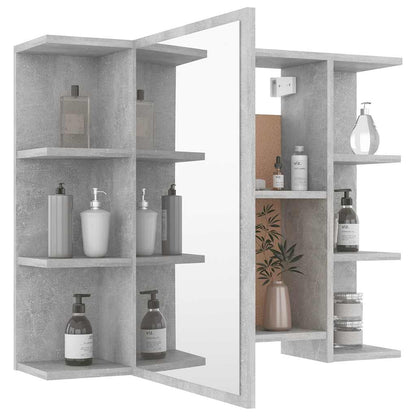 Bathroom Mirror Cabinet Concrete Grey 80x20.5x64 cm Engineered Wood