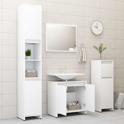 Bathroom Cabinet White 60x33x61 cm Engineered Wood