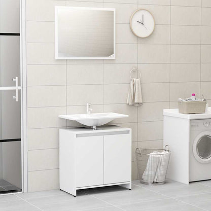 Bathroom Furniture Set White Engineered Wood