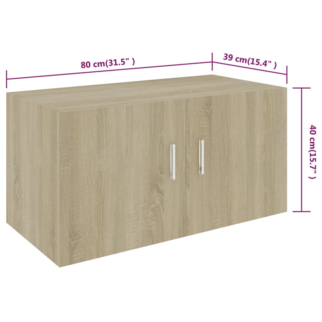 Wall Mounted Cabinet Sonoma Oak 80x39x40 cm Engineered Wood