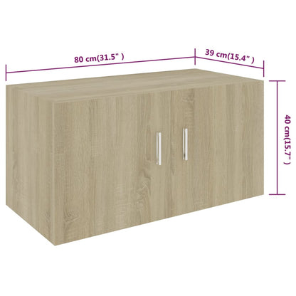 Wall Mounted Cabinet Sonoma Oak 80x39x40 cm Engineered Wood