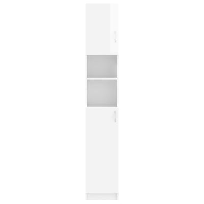 Bathroom Cabinet High Gloss White 32x25.5x190 cm Engineered Wood