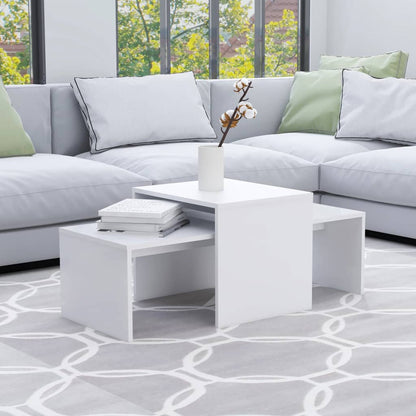 Coffee Table Set White 100x48x40 cm Engineered Wood