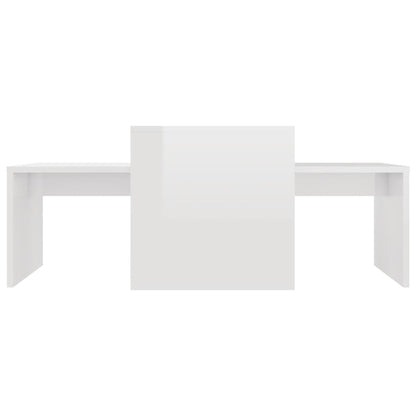 Coffee Table Set High Gloss White 100x48x40 cm Engineered Wood