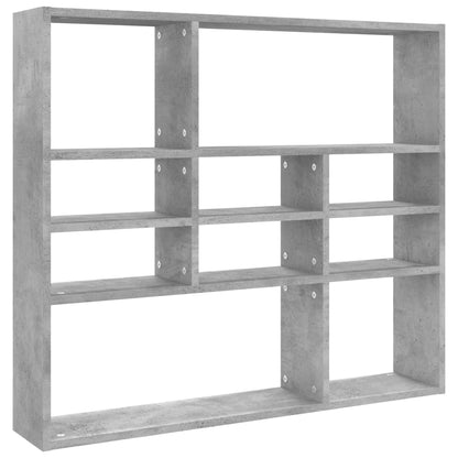 Wall Shelf Concrete Grey 90x16x78 cm Engineered Wood