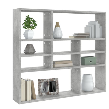 Wall Shelf Concrete Grey 90x16x78 cm Engineered Wood