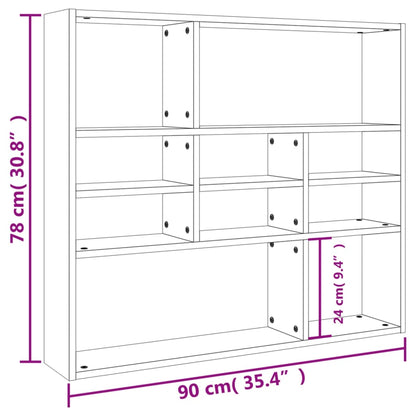 Wall Shelf Concrete Grey 90x16x78 cm Engineered Wood