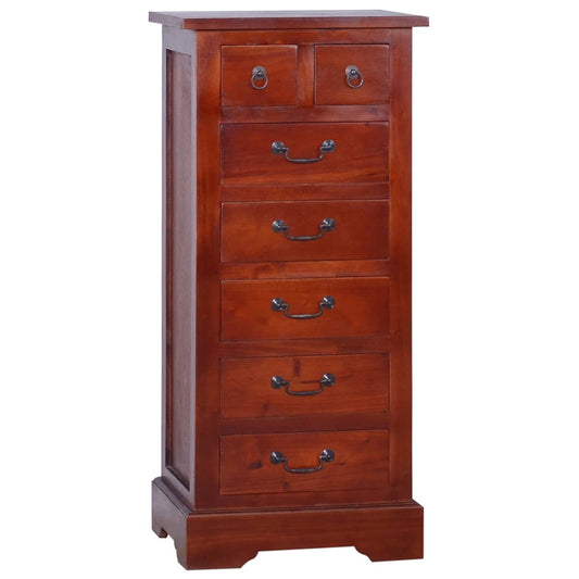 Chest of Drawers Classical Brown 45x35x100cm Solid Mahogany Wood