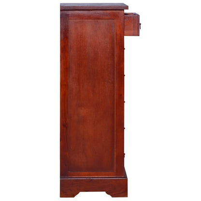 Chest of Drawers Classical Brown 45x35x100cm Solid Mahogany Wood