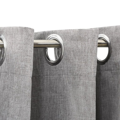 Linen-Look Blackout Curtains with Grommets Grey 290x245cm