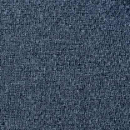 Linen-Look Blackout Curtains with Grommets 2 pcs Blue 140x225cm