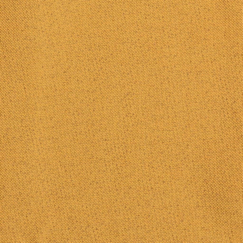 Linen-Look Blackout Curtains with Hooks 2 pcs Yellow 140x175 cm