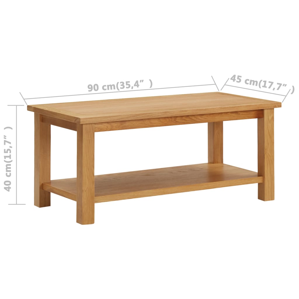 Coffee Table 90x45x40 cm Solid Oak Wood